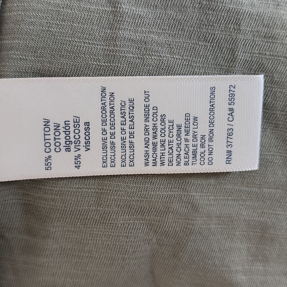 Rafaella Olive Green & Pink Embroidered Floral Print Cold Shoulder Dress Sz XL - Picture 9 of 9